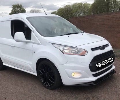 Ford Transit Connect Front Lip Splitter Spoiler – Gloss Black ABS Bumper Lip/Chin Spoiler, Lower Valance Aero Extension, Front Bumper Body Kit Upgrade – UK Made, KSB, Fixings Included – Van Styling