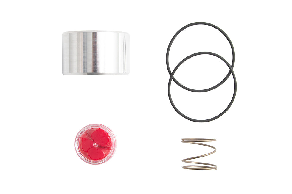 Forge Motorsport FMDVSK Valve Service Kit - Genuine DV/BOV/Recirc/CBV (Diverter/Dump/Blow Off) Refresh & Rebuild Pack | Turbo Compressor Bypass & Pressure Relief Valve Repair Set with O-Rings, Seals, Piston, Grease (Splitter Brass Piston & Spring)