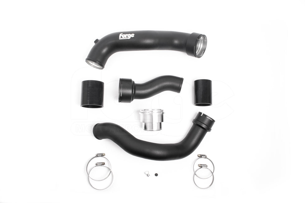 Forge Motorsport MINI F55 F56 F57 Cooper & Cooper S Boost & Charge Air Pipes Kit – Intercooler Piping/Hard Pipework Upgrade – Turbo Outlet to Throttle Body – Hot-Side & Cold-Side – Black Alloy Aluminium – FMBPCPRS