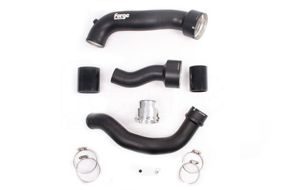 Forge Motorsport MINI Cooper S/JCW Charge Pipe & Boost Pipe Kit - F56, F54 Clubman, F60 Countryman (2.0T) - Black Aluminium Hard Pipe Upgrade - Intercooler/Turbo Outlet Piping - Hot/Cold Side - FMBPJCW