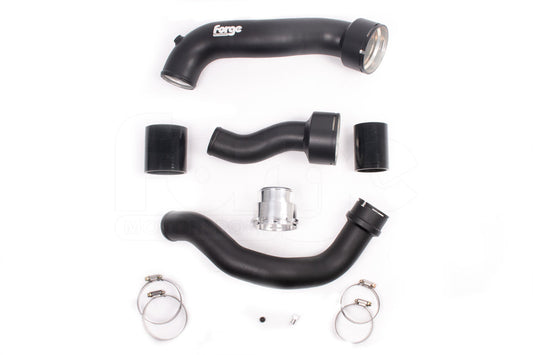 Forge Motorsport MINI Cooper S/JCW Charge Pipe & Boost Pipe Kit - F56, F54 Clubman, F60 Countryman (2.0T) - Black Aluminium Hard Pipe Upgrade - Intercooler/Turbo Outlet Piping - Hot/Cold Side - FMBPJCW