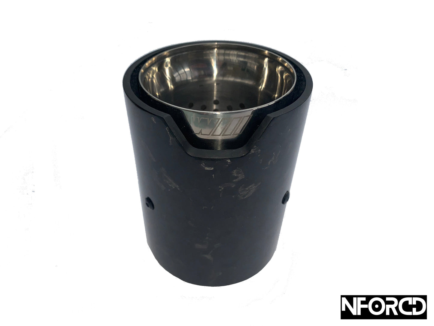 Forged Carbon Fibre Exhaust Tips for BMW - Silver Accents | M Performance Style Tailpipe Trims/Covers | Slip-On Clamp Fit End Tips | 63-67mm & 67-72mm Inlet | Marbled Carbon Tailpipe Finishers | UK Stock