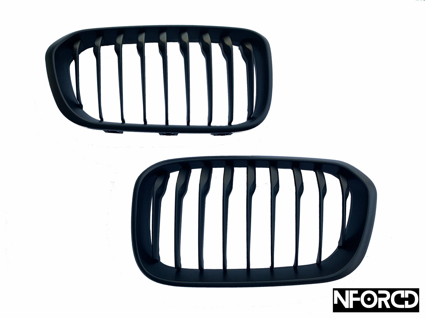 Black Kidney Front Grilles for BMW 1 Series F20 F21 LCI Facelift (20142019)  De-Chrome Upgrade, OEM-Style, Fits M140i/M135i