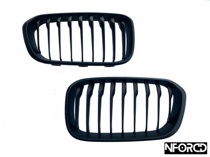 Black Kidney Front Grilles for BMW 1 Series F20 F21 LCI Facelift (20142019)  De-Chrome Upgrade, OEM-Style, Fits M140i/M135i
