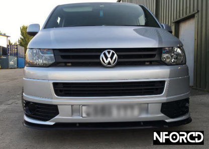 Volkswagen VW Transporter T5.1 Front Splitter - Gloss Black ABS Front Lip Spoiler by KSB, Front Bumper Splitter, Fitting Kit Included, UK Made