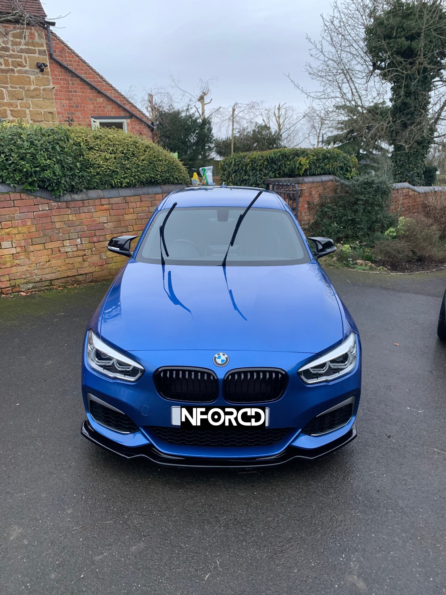 Gloss Black Front Lip Splitter/Chin Spoiler for BMW 1 Series F20 F21 LCI Facelift (2015-2019) - Front Bumper Lip Valance/Extension, ABS OEM Style - Fits M140i M135i 114i 116i 118i 120i 125i 114d 116d 118d 120d 125d