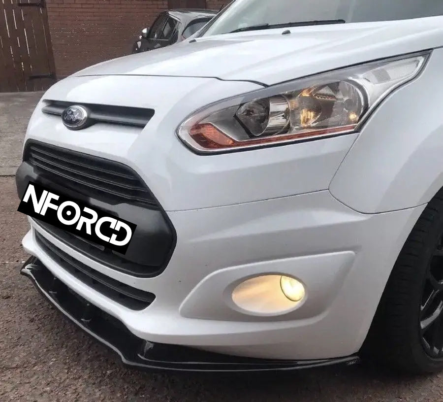 Ford Transit Connect Front Lip Splitter Spoiler – Gloss Black ABS Bumper Lip/Chin Spoiler, Lower Valance Aero Extension, Front Bumper Body Kit Upgrade – UK Made, KSB, Fixings Included – Van Styling