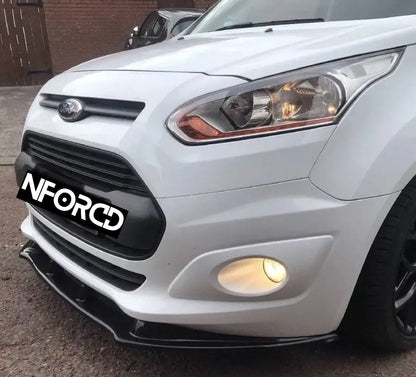 Ford Transit Connect Front Lip Splitter Spoiler – Gloss Black ABS Bumper Lip/Chin Spoiler, Lower Valance Aero Extension, Front Bumper Body Kit Upgrade – UK Made, KSB, Fixings Included – Van Styling
