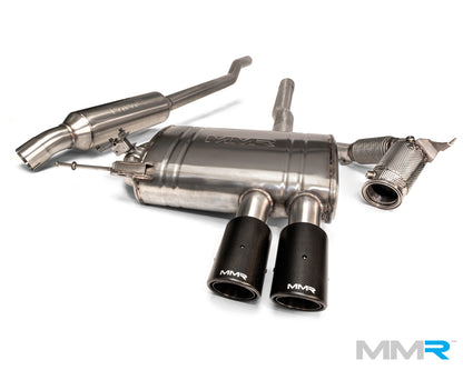 MMR Performance Valved/Active Exhaust for MINI Cooper S & JCW F56 F55 F54 Gen 3 Hatch/Clubman (2013-2019) – 2.75in Catback, 3in 300-Cell Sports Cat Downpipe – Remote Switchable Valvetronic, Carbon Fibre Tips – B48 – Cat-Back or Turbo-Back