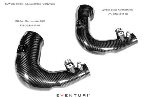 Eventuri Carbon Fibre Cold Air Intake / Induction Kit for BMW 3 Series G20 B48 2.0 Turbo (318i 320i 330i 330e) – Sealed Heat‑Shielded Carbon Airbox, High‑Flow Performance Intake System – Fits 11/2018+
