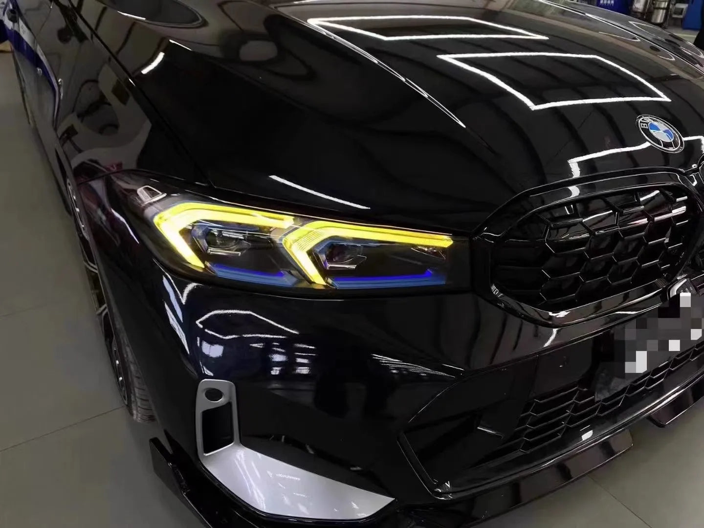 CT Carbon Yellow/Amber DRL Angel Eyes Halo Upgrade Kit for BMW 3 Series G20 G21 LCI Facelift (2023-2024) - Adaptive LED Headlights Daytime Running Light Conversion Module Set (Saloon/Touring)