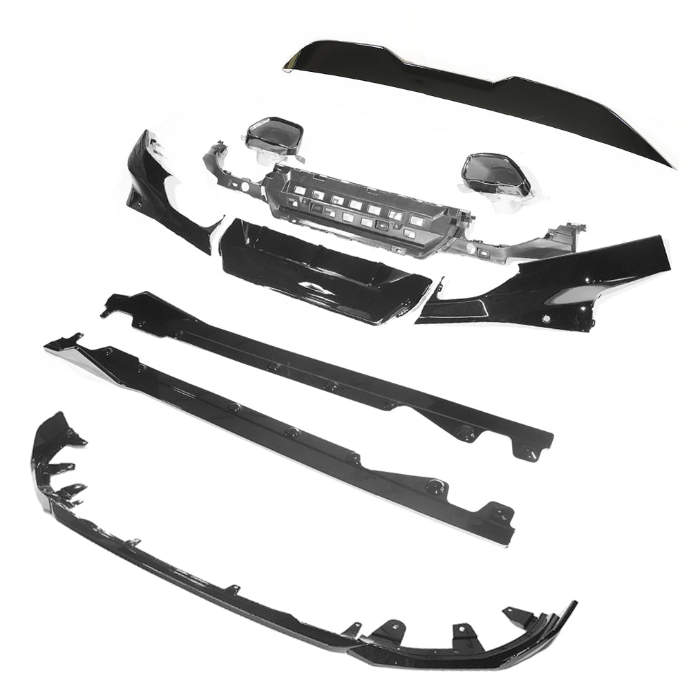 BMW 2 Series G42 Coupe 2022+ Gloss Black Exterior Styling Kit – Shadowline/Blackout/High Gloss Piano Black Pack, Blackline Trim Set, M Sport Style | Blak by CT Carbon