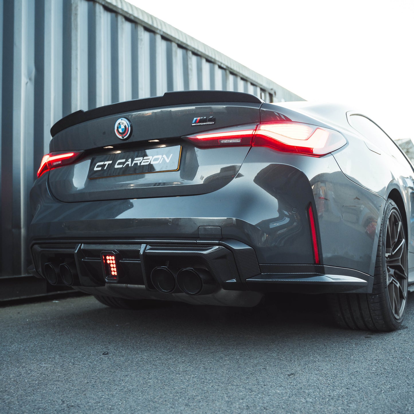 BMW M2 G87, M3 G80 G81, M4 G82 G83 Carbon Fibre/Fiber Exhaust Tips - Gloss Black Tailpipe Finishers/Tail Tips (Quad Muffler Tips, Set of 4) by CT Carbon