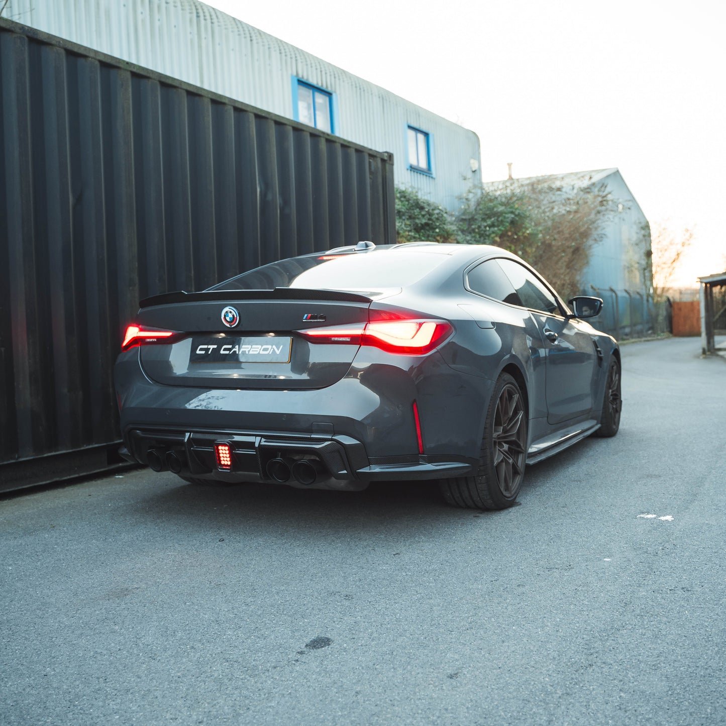 BMW M2 G87, M3 G80 G81, M4 G82 G83 Carbon Fibre/Fiber Exhaust Tips - Gloss Black Tailpipe Finishers/Tail Tips (Quad Muffler Tips, Set of 4) by CT Carbon