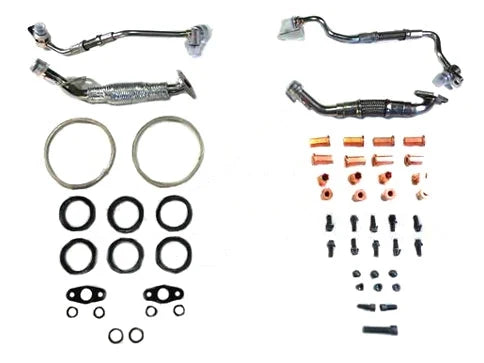 Genuine BMW N54 Turbocharger Installation/Fitting Kit for 135i & 335i (E82 E88 E90 E91 E92 E93)  OEM Gaskets, O-Rings, Bolts & Oil Lines