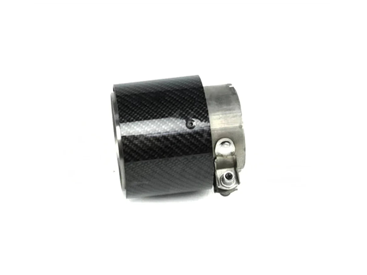 Genuine BMW M Performance Carbon & Titanium Exhaust Tip / Tailpipe Cover - F87 M2/M2 Competition, F80 M3, F82 F83 M4 - OEM Carbon Fibre, Embossed M Logo - 18302468411