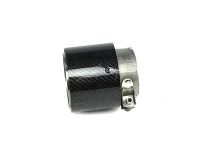 Genuine BMW M Performance Carbon & Titanium Exhaust Tip / Tailpipe Cover - F87 M2/M2 Competition, F80 M3, F82 F83 M4 - OEM Carbon Fibre, Embossed M Logo - 18302468411