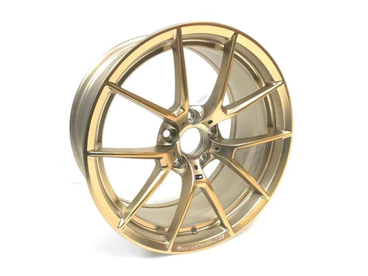 Genuine BMW M Performance 763M Front Axle Lightweight Alloy Wheel/Rim Frozen Gold 19in Y-Spoke 19x9 (9Jx19) ET29 for F80 M3, F82/F83 M4, F87 M2 & M2 Competition - OEM/Original 36118097287