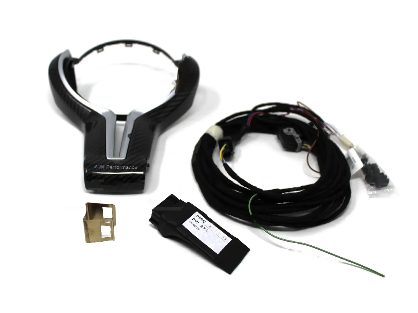 BMW M5 F10 / M6 F06 F12 F13 M Performance Alcantara Suede Carbon Fibre Sport Steering Wheel, Race Display OLED with LED Shift/Rev Lights, G-Meter Lap Timer, 373mm - Genuine OEM Retrofit Upgrade - 32302344136