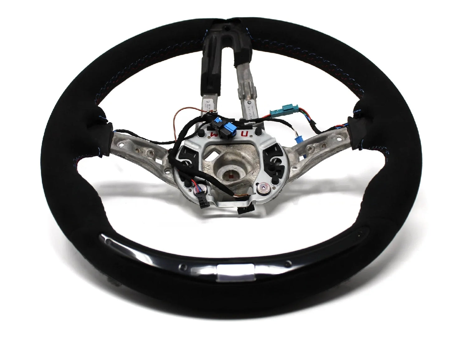 BMW M5 F10 / M6 F06 F12 F13 M Performance Alcantara Suede Carbon Fibre Sport Steering Wheel, Race Display OLED with LED Shift/Rev Lights, G-Meter Lap Timer, 373mm - Genuine OEM Retrofit Upgrade - 32302344136