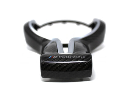 Genuine BMW M Performance Alcantara Suede Carbon Fibre Steering Wheel with OLED Race Display & LED Shift Lights - Plug & Play Retrofit for F80 F82 F83 M3 M4 (LCI) | OEM Factory Upgrade | Lap Timer G-Meter 373mm | Part 32302344148