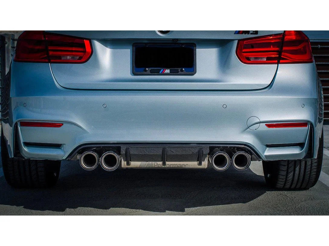 Genuine BMW M Performance Titanium Valved Rear Section Exhaust for F80 M3 & F82/F83 M4 (S55) – OEM Switchable Valvetronic Axle-Back Back Box/Muffler with Quad Tailpipes – Titanium or Carbon Fibre Tips
