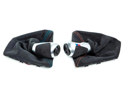 Genuine BMW M Performance Interior Kit for F87 M2 & M2 Competition  Carbon Fibre & Alcantara, Manual Shift Knob & Gaiter (Blue/Orange Stitch), Carbon Fibre Handbrake Handle  OEM LHD/RHD