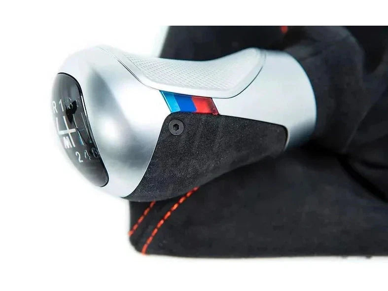 Genuine BMW M Performance Interior Kit for F87 M2 & M2 Competition  Carbon Fibre & Alcantara, Manual Shift Knob & Gaiter (Blue/Orange Stitch), Carbon Fibre Handbrake Handle  OEM LHD/RHD