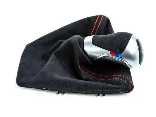 Genuine BMW M Performance Interior Kit for F87 M2 & M2 Competition  Carbon Fibre & Alcantara, Manual Shift Knob & Gaiter (Blue/Orange Stitch), Carbon Fibre Handbrake Handle  OEM LHD/RHD