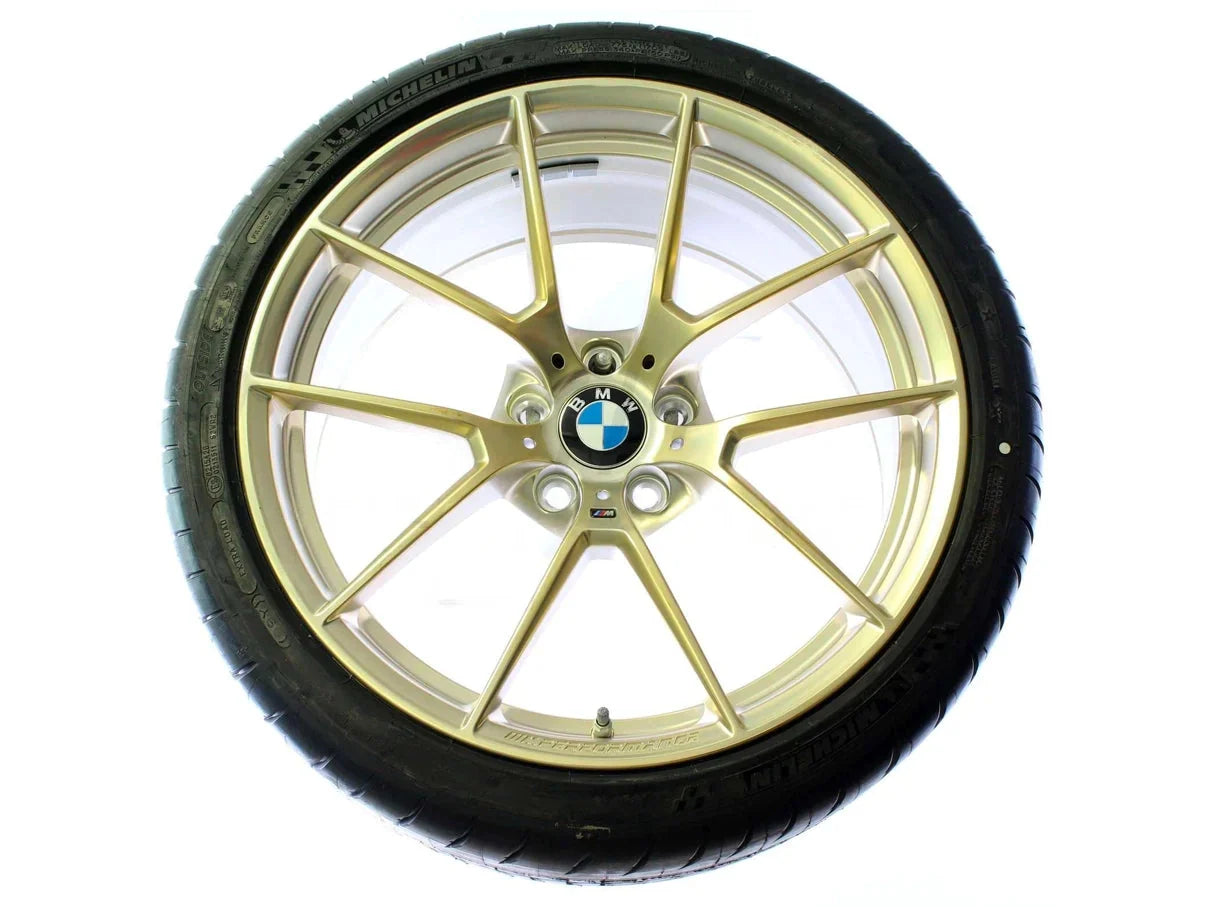 Genuine BMW M Performance 763M Y-Spoke 19" Alloy Wheels & Michelin Pilot Sport Cup 2 Tyres, Matte Black or Frozen Gold, TPMS, Fits F87 M2, M2 Competition & M2 CS (Staggered Set of 4)