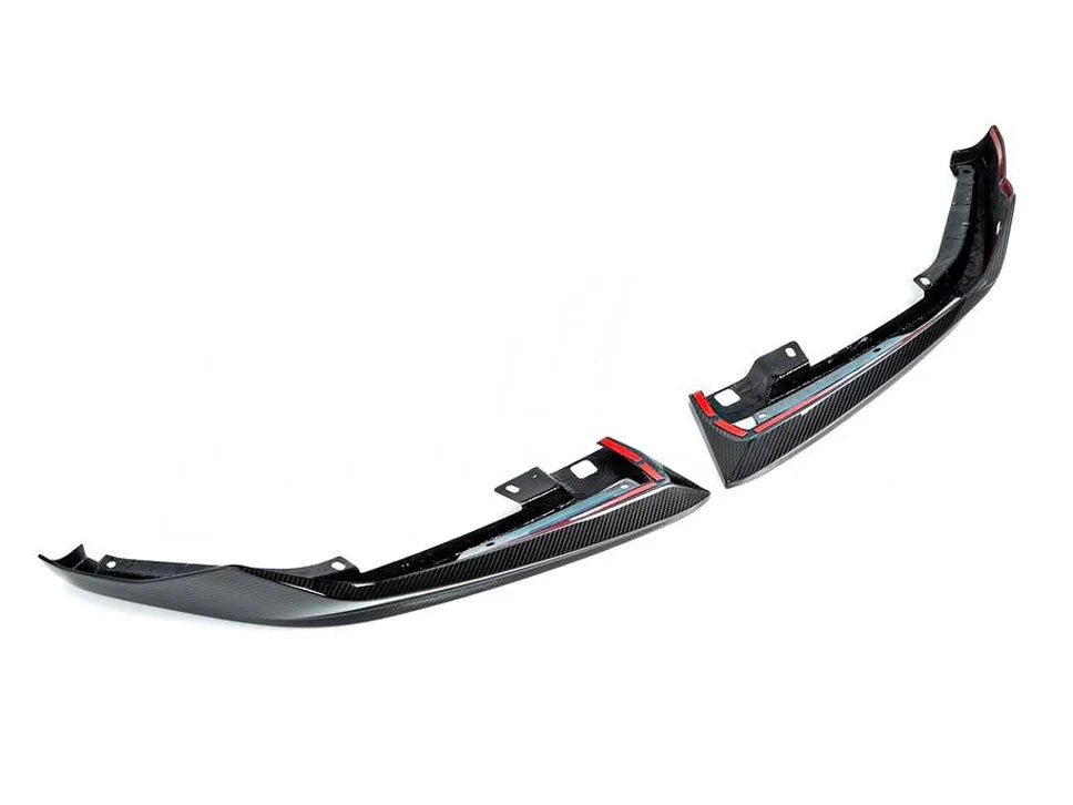 Genuine BMW M Performance F90 M5 LCI Carbon Fibre/Fiber Front Lip Spoiler Kit - Splitter Blades & Lower Centre Lip (Front Air Dam/Chin Spoiler) 2021+ OEM Front Bumper Aero Set Fits M5 Competition