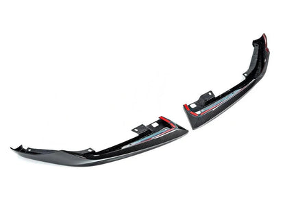 Genuine BMW M Performance F90 M5 LCI Carbon Fibre/Fiber Front Lip Spoiler Kit - Splitter Blades & Lower Centre Lip (Front Air Dam/Chin Spoiler) 2021+ OEM Front Bumper Aero Set Fits M5 Competition