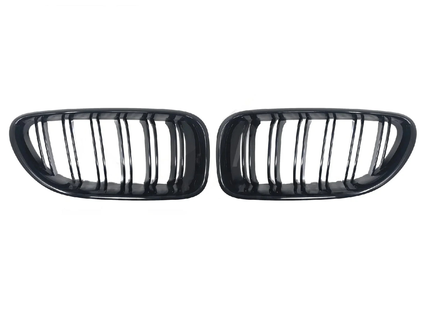 Genuine BMW M Performance Gloss Black Kidney Grilles for BMW M6 F06 F12 F13 LCI - Front Double Slat OEM Grille Set (Pair)