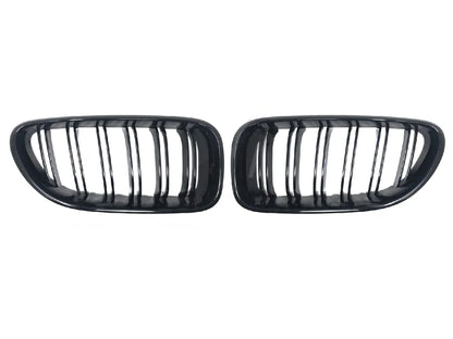 Genuine BMW M Performance Gloss Black Kidney Grilles for BMW M6 F06 F12 F13 LCI - Front Double Slat OEM Grille Set (Pair)