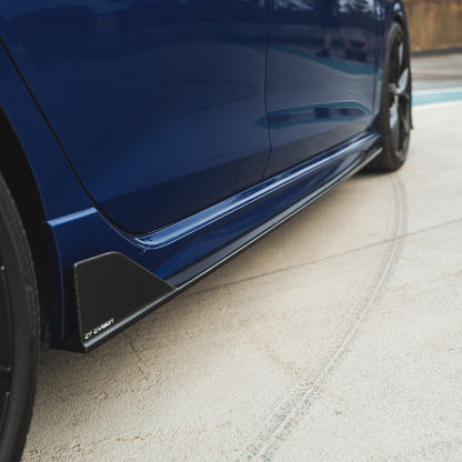 VW Golf 8 R Mk8 Carbon Fibre Side Skirts - CT DESIGN Side Skirt Extensions, Side Splitters, Sill/Rocker Extensions, Side Blades (2020+ MkVIII)