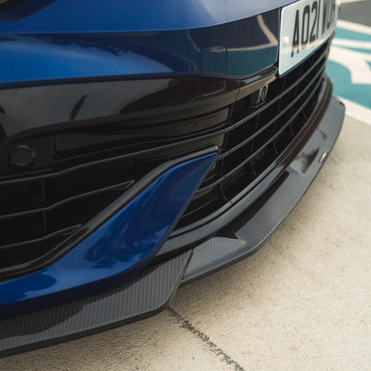 VW Volkswagen Golf R Mk8/Mk8R (2020+) Carbon Fibre Front Lip Splitter / Front Spoiler Chin Spoiler Bumper Lip – CT Design Pre-Preg Carbon OEM+ Aero Upgrade Body Kit 8R