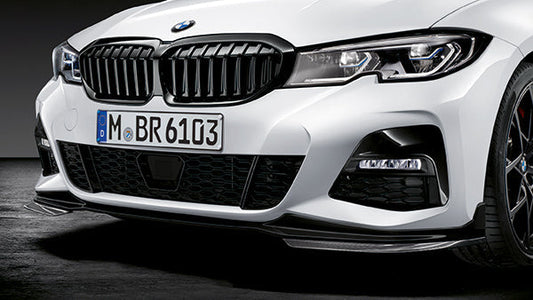 Genuine BMW 3 Series G20 M Performance Carbon Fibre Front Corner Splitter Pro Set - OEM Front Bumper Splitters (2017-2019, 320i 330i 330d M340i xDrive)