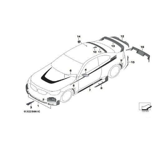 Genuine BMW M2 G87 OEM M Performance Carbon Fibre Rear Diffuser/Valance – Rear Bumper Insert Quad Exhaust Surround – Fits 2023+ – Part 51125A46B54