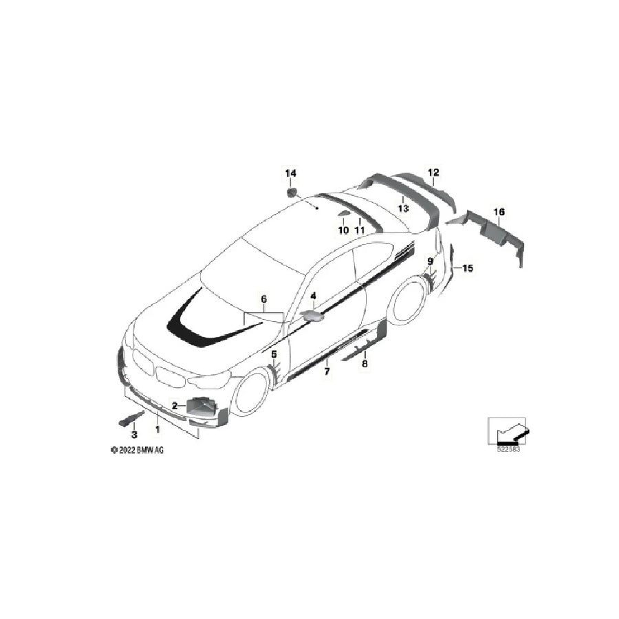 Genuine BMW M2 G87 M Performance Carbon Fibre/Fiber Rear Wing Spoiler (2023+) – OEM Trunk/Boot Lid Decklid Flow-Through Aerofoil | Part 51625A63C65