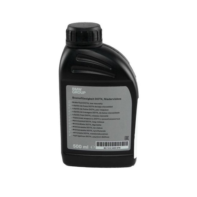 Genuine BMW DOT 4 Low-Viscosity (LV, EU Spec) Brake Fluid 500ml - OEM 83132405976 (Superseded by 83135A824F3) - E21 E12 E24 3/5/6 Series