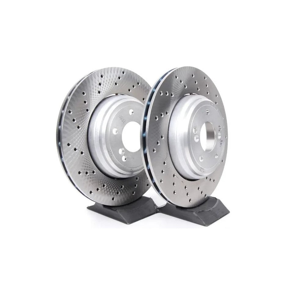 BMW Rear Vented/Ventilated Brake Discs / Rotors 350x24mm (Pair) - Genuine OEM for E82 1M & E90/E92/E93 M3 S65 V8 (E9X) | Rear Rotor/Back Disc Set | PN 34212283803 34212283804