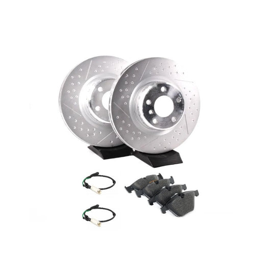 Genuine BMW M3 Front Brake Discs/Rotors & Pads Kit with Wear Sensors (E90/E92/E93 S65, 2007-2013) OEM Direct-Fit Front Axle Set