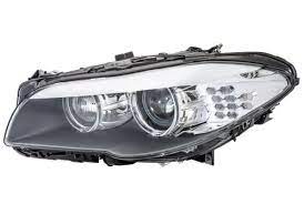 BMW 5 Series F10 F11 Left LH Headlight Headlamp NSF Nearside Passenger AHL Adaptive Auto-Levelling Dynamic Bending Bi-Xenon HID OEM RHD UK F10 Saloon F11 Touring 530d 535i 550i M5 Front Light Assembly Replacement - Genuine Part 63117271905