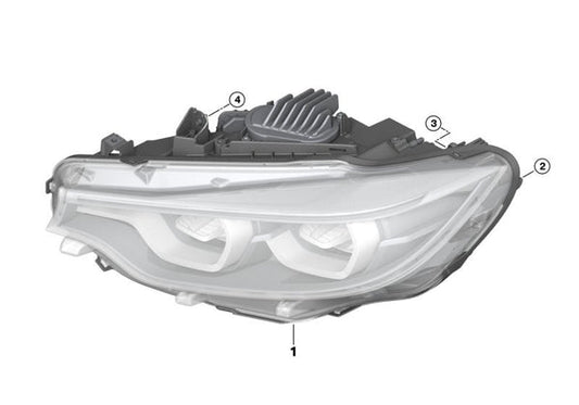 Genuine OEM BMW LCI LED Headlights Headlamp Pair Set – F32 F33 F36 4 Series & F80 F82 F83 M3 M4 Facelift 2015-2019 – Left & Right (Driver/Passenger) Front Light Assemblies, DRL – 63117478153 63117478154 – 430i 440i xDrive Coupe/Convertible/Gran Coupe