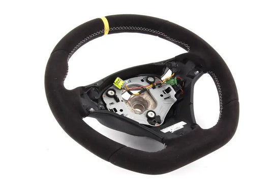 BMW M Sport/Performance Steering Wheel 32302157308 - OEM Paddle Shift Cutouts DCT/Steptronic, 12 o'clock Marker - Fits E81 E82 E87 E88 E90 E91 E92 E93 E84 - 1 Series 3 Series X1 - Retrofit Replacement - Reuse Sport Airbag - 130i 335i X1 xDrive 35i