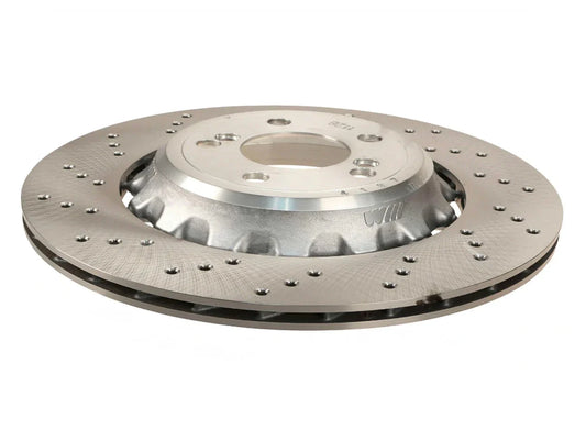 Genuine BMW Rear Right 370 x 24 Ventilated Brake Disc Rotor (F80 M3, F82/F83 M4, F87 M2/M2 Competition) - OE 34212284812, Offside Rear, M Sport Blue Calipers