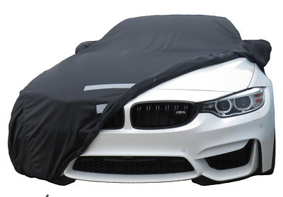 BMW M4 Indoor Car Cover F82 Coupe/F83 Convertible - OEM M Performance Garage/Showroom Dust/Storage Cover, Tailored Custom-Fit Stretch, Breathable Soft Lining, Black, Spoiler Compatible - Genuine Factory Accessory PN 82152475222