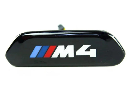 Genuine BMW M4 F82 F83 Seat Backrest Trim Cover - Gloss Black with Illuminated M Emblem | OEM Fit 2013-2019 Coupe/Convertible (LCI/GTS) | P/N 52109503039 | Driver or Passenger