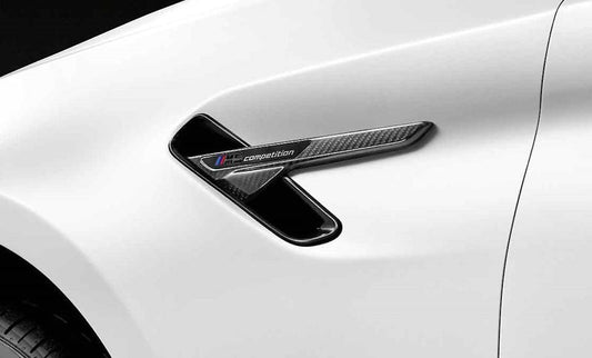 Genuine BMW M5 F90 LCI (2021+) M Performance Carbon Fibre Side Gills / Air Breather/Outlet Wing Vent Trim – OEM Left & Right Pair – Fits M5 Competition Facelift – Fender Vent Grilles Covers Inserts – 51719627254 51719627255