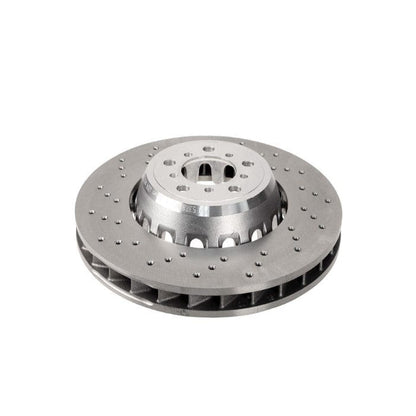 Genuine BMW Rear Brake Disc / Rotor 370 x 24 mm for X3M F97 & X4M F98 (2017-2019) - OEM Ventilated Cross-Drilled Rear Axle Replacement - Left/Right 34118054827 / 34118054828 - OE Spec Back Brake Disc, Sold Individually